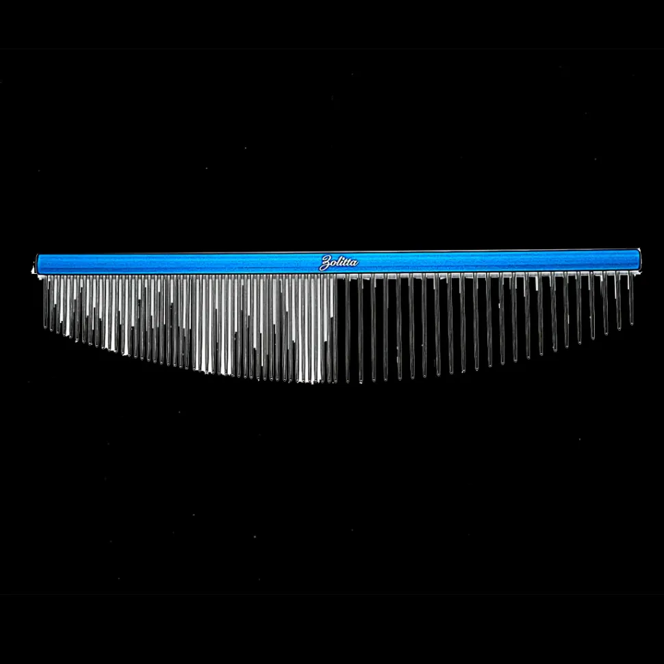 6.5" 50/50 Aqua Blue Half-Moon Comb by Zolitta