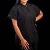Black Mandarin Tunic Top by Jim Jump