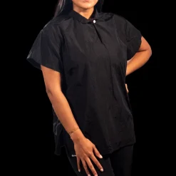 Black Mandarin Tunic Top by Jim Jump