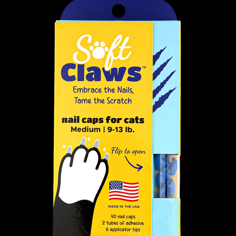 Blue Feline Medium Nail Caps by Soft Claws