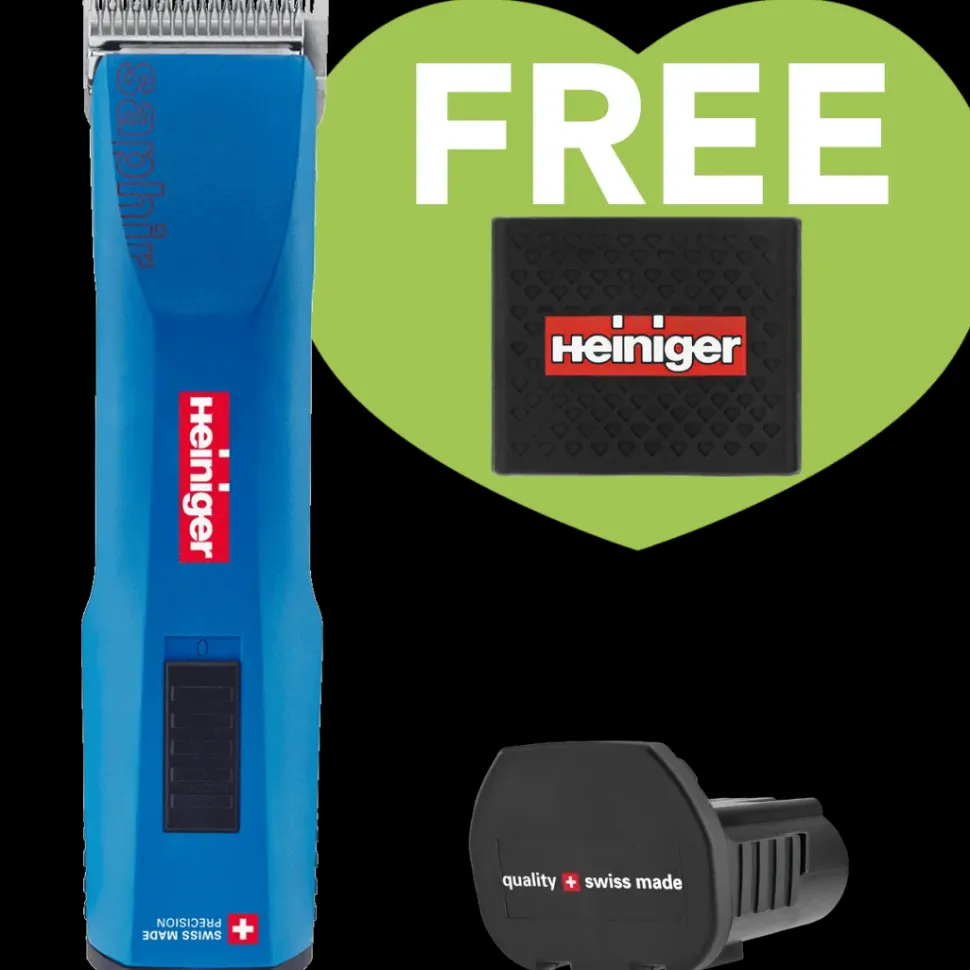 Blue Saphir Cordless Clipper One Battery with Free Clipper Grip by Heiniger