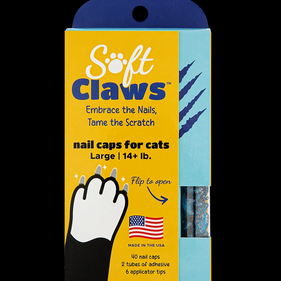 Blue Sparkle Feline Large Nail Caps by Soft Claws