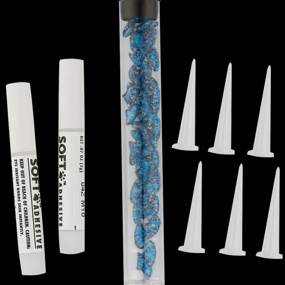 Blue Sparkle Feline Medium Nail Caps by Soft Claws