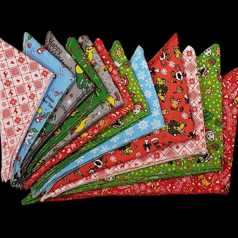 Christmas Winter Bandanas - 60 Assorted Sizes and Patterns by Bandanas Unlimited