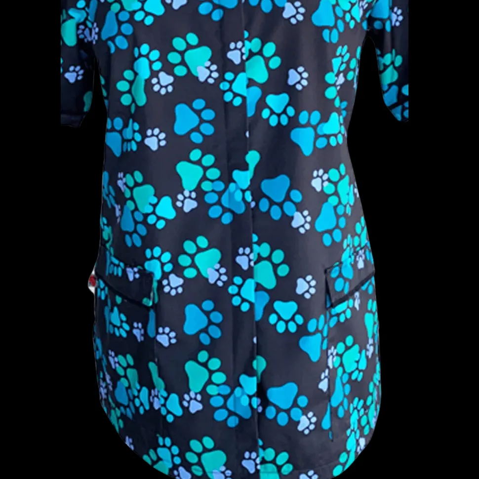 Covered Zipper Waterproof Paw Print Jacket by Ladybird Line
