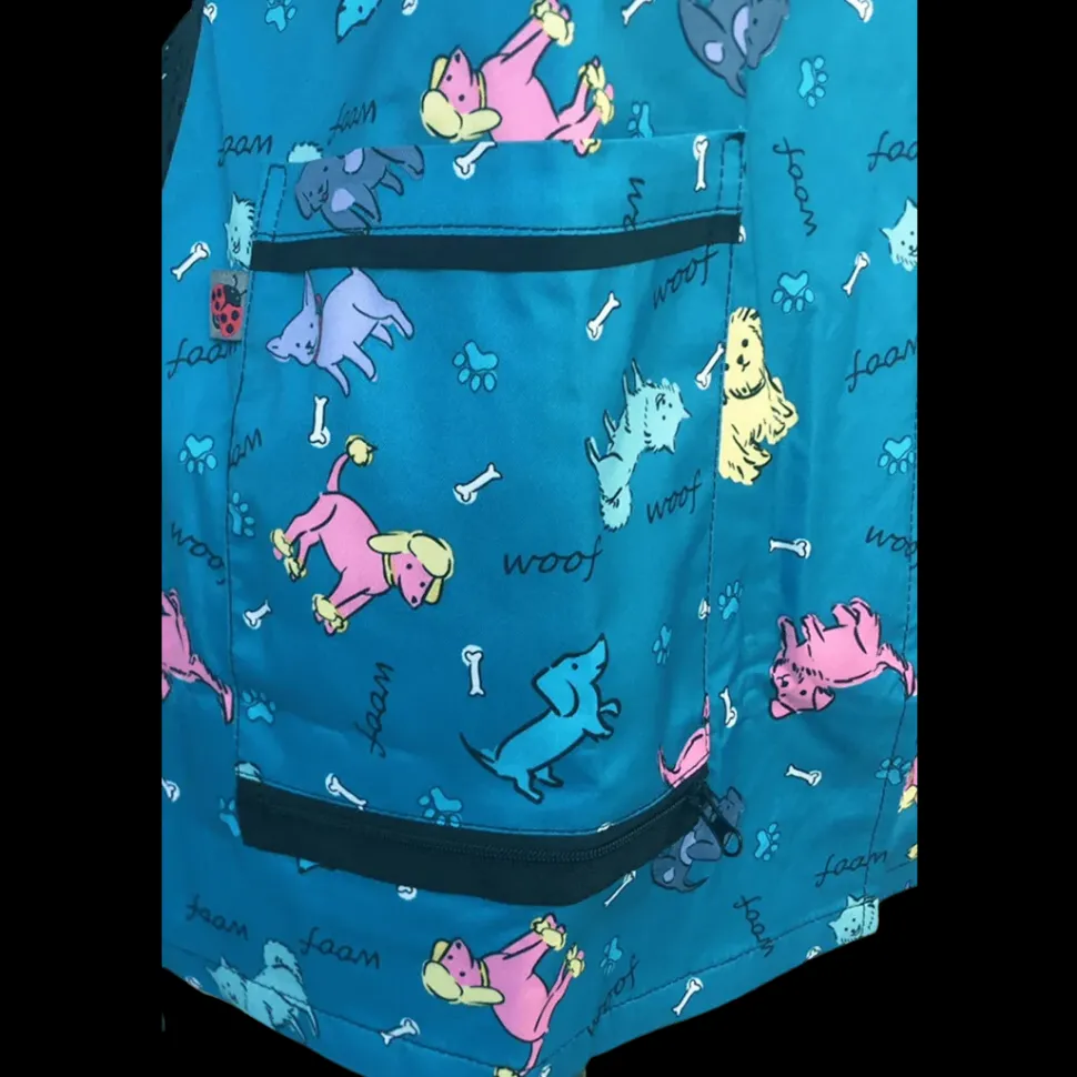 Covered Zipper Waterproof Dog Bathing Jacket Teal by Ladybird Line
