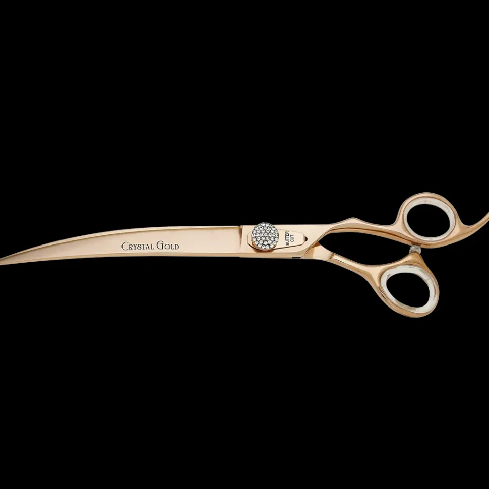 Crystal Gold Cobalt 8.5" Curve Shear by Geib