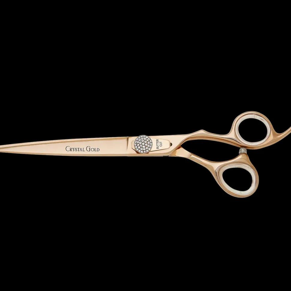 Crystal Gold Cobalt 7.5" Straight Shear by Geib