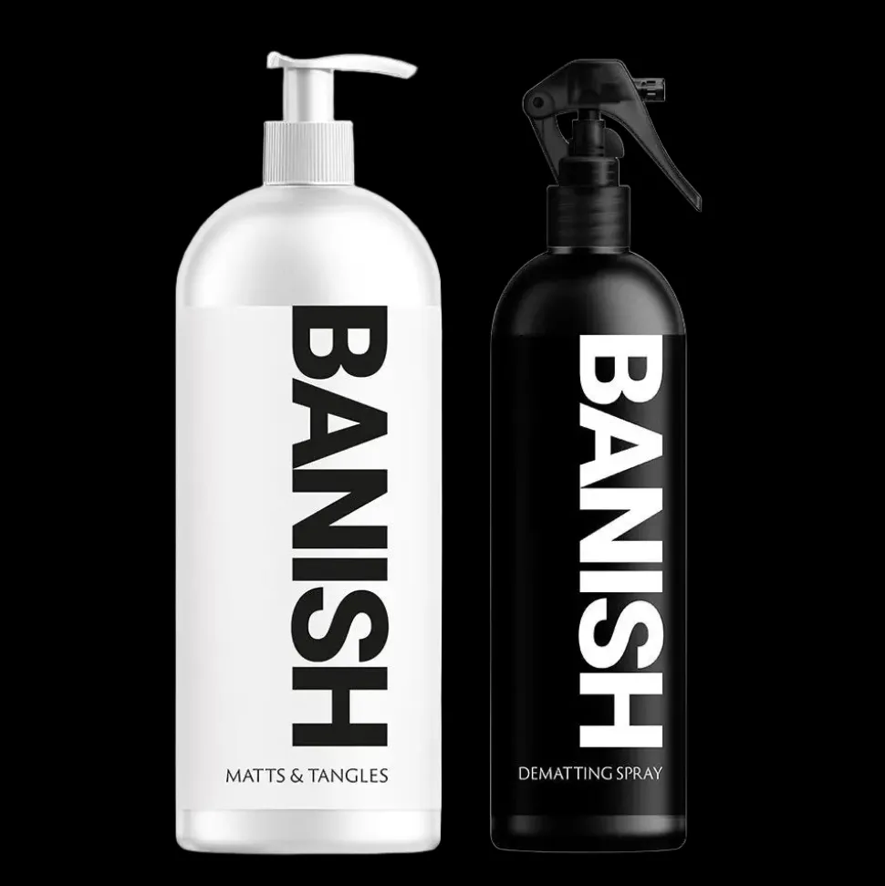 Duo: 17oz Spray and 33oz Conditioner by Banish
