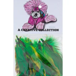 Feather Extension Green and Yellow (Pack of 10) by A Creative Collection