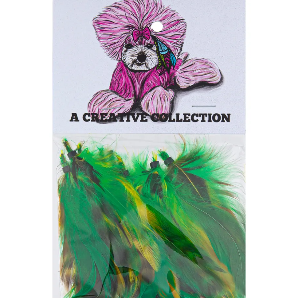 Feather Extension Green and Yellow (Pack of 10) by A Creative Collection