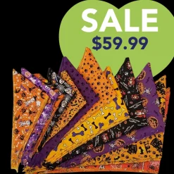 Halloween Bandanas - 60 Assorted Sizes and Patterns by Bandanas Unlimited