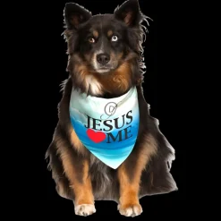 Jesus Loves Me Christian Dog Bandana by Dog Fashion Living