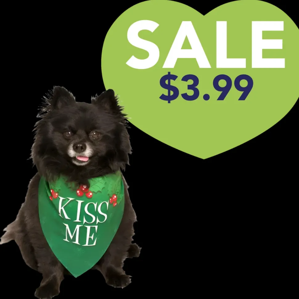 Kiss Me Holiday Dog Bandana by Dog Fashion Living