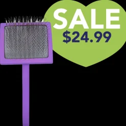 Large Curved Purple Dematting Brush by PetStore.Direct