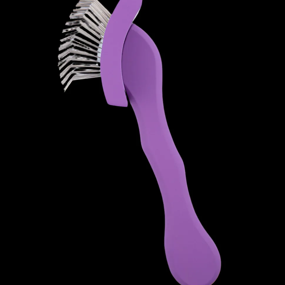 Medium Curved Purple Dematting Brush by PetStore.Direct