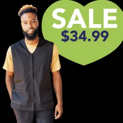 Men's Black Waterproof Vest by Ladybird Line