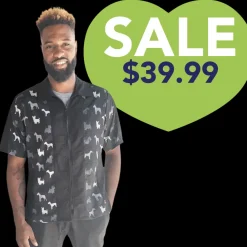 Men's Terrier Print Grooming Jacket by Ladybird Line
