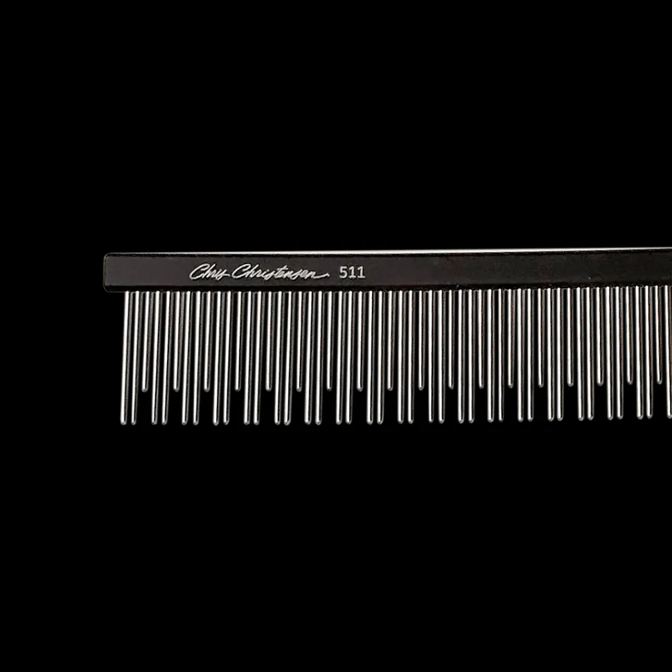7" Parting Comb Dual Tooth Black by Chris Christensen