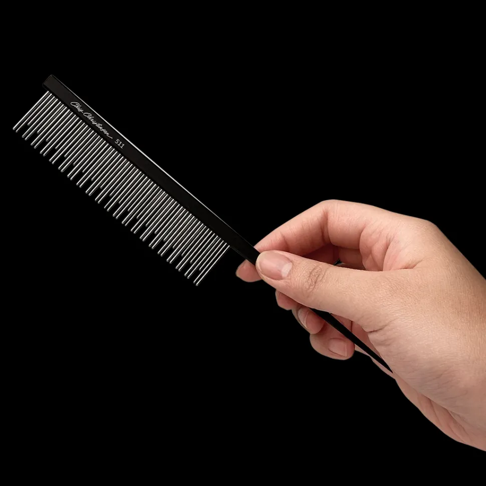 7" Parting Comb Dual Tooth Black by Chris Christensen
