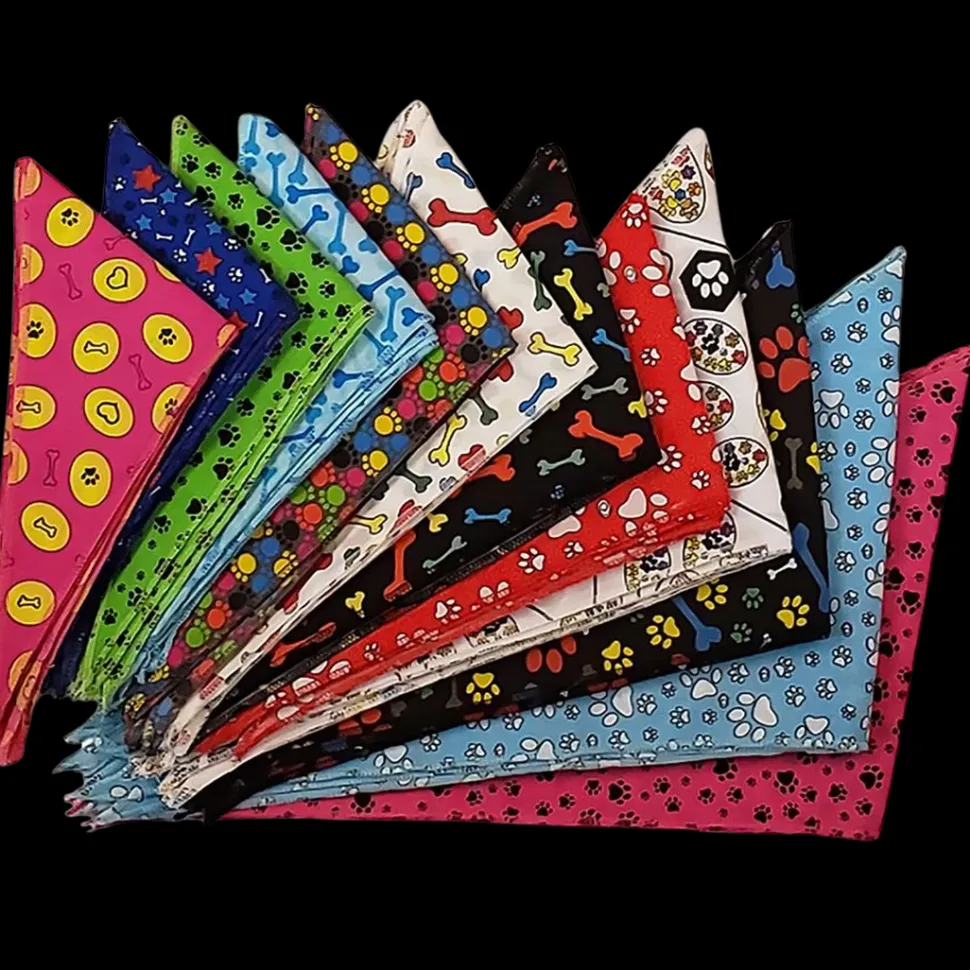 Paws & Bones Bandanas - 60 Assorted Sizes and Patterns by Bandanas Unlimited