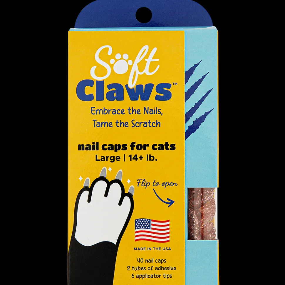 Pink Sparkle Feline Large Nail Caps by Soft Claws
