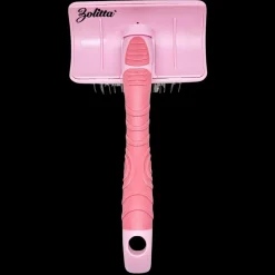 Plastic Handle Medium Slicker Brush Pink by Zolitta