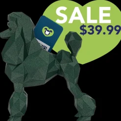 Poodle Business Card Holder Silk Blue Green by Kumpe3D