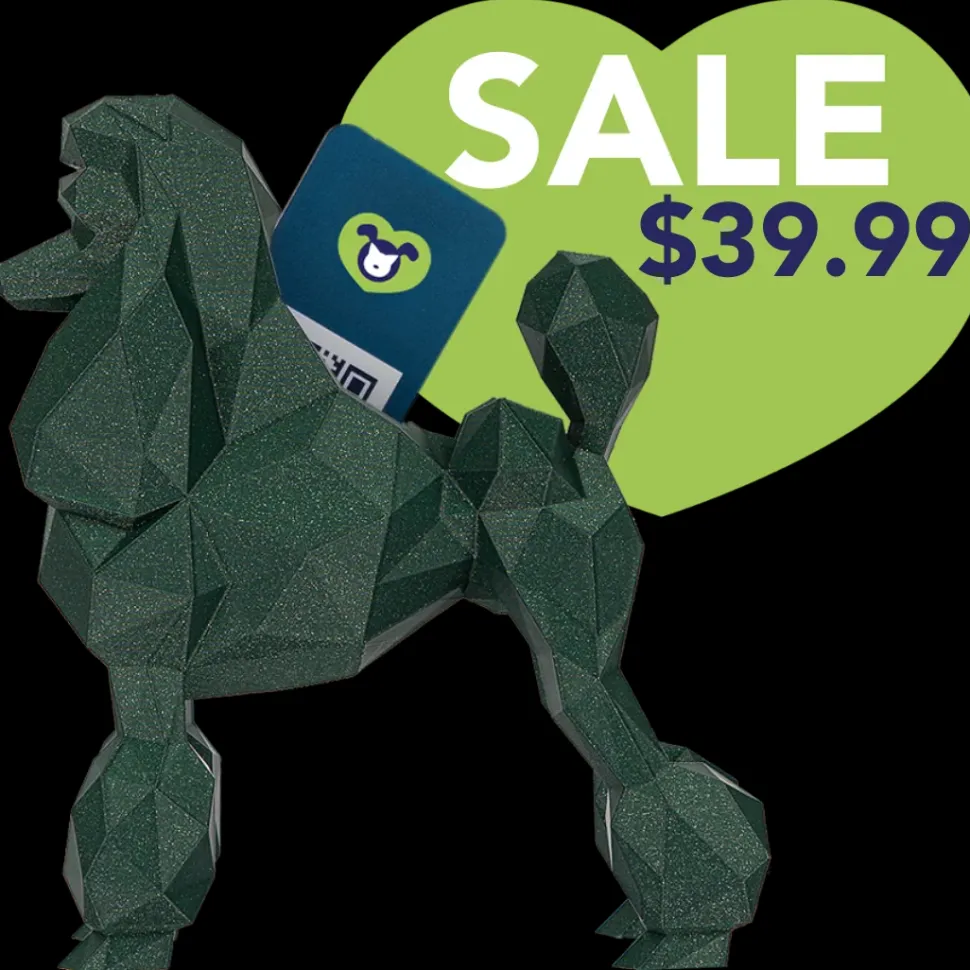 Poodle Business Card Holder Silk Blue Green by Kumpe3D