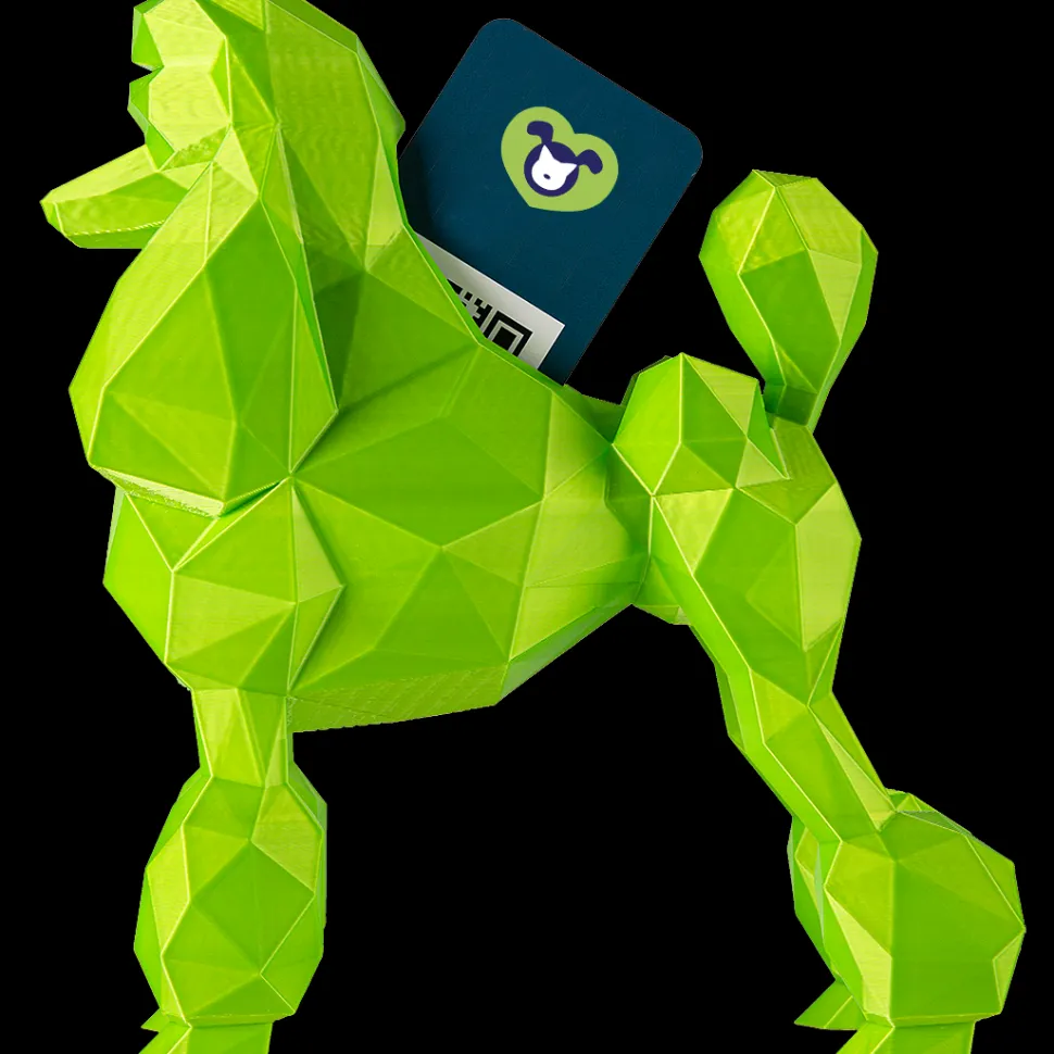 Poodle Business Card Holder Sparkle Alpine Green by Kumpe3D