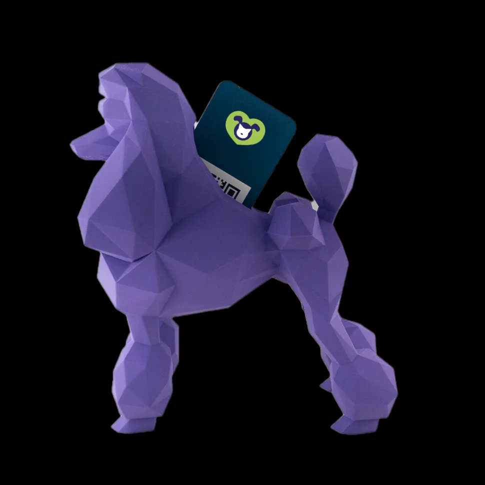 Poodle Business Card Holder Purple by Kumpe3D
