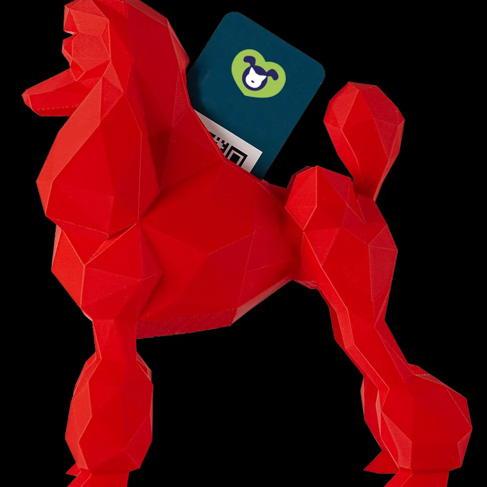 Poodle Business Card Holder Red by Kumpe3D