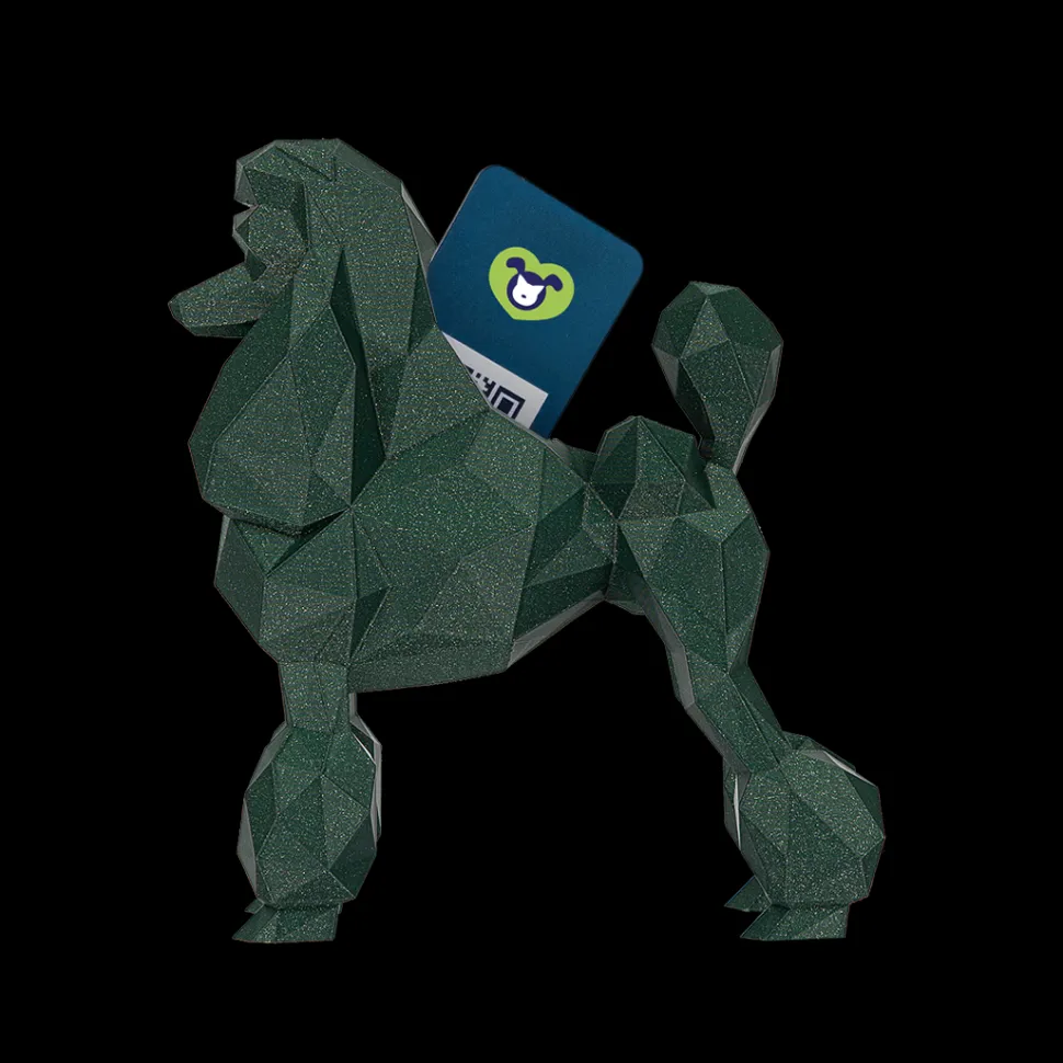 Poodle Business Card Holder Silk Blue Green by Kumpe3D