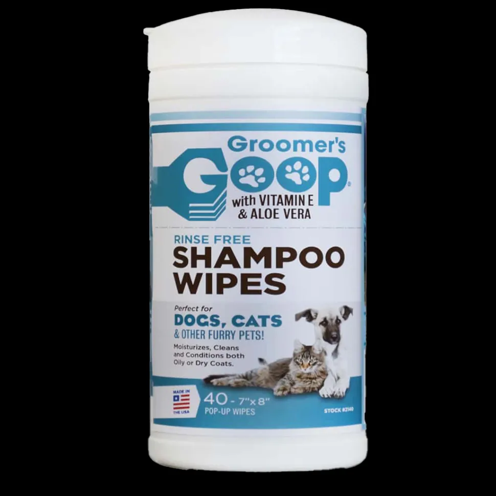Rinse Free 40 CT Shampoo Wipes by Groomer's Goop