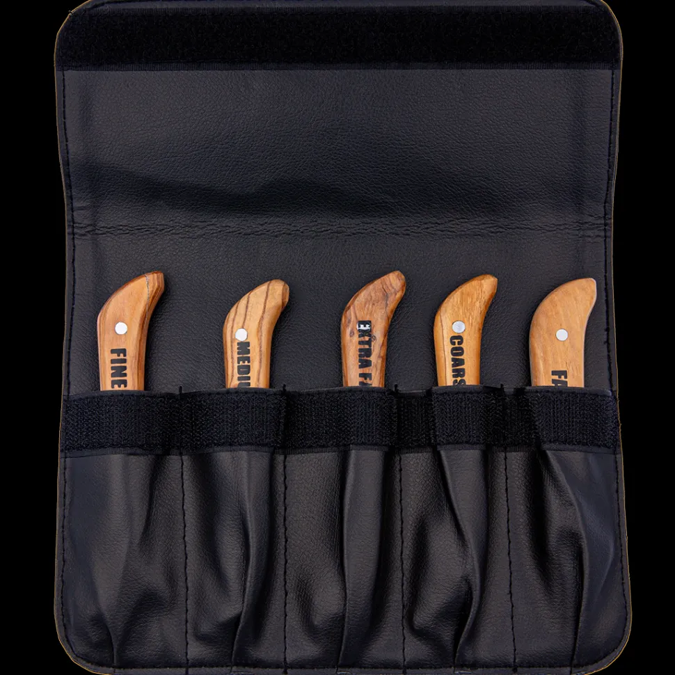 Set of 5 Left Handed Stripping Knife 723L by Aaronco