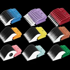 Set of 9 pieces stainless steel combs by Heiniger