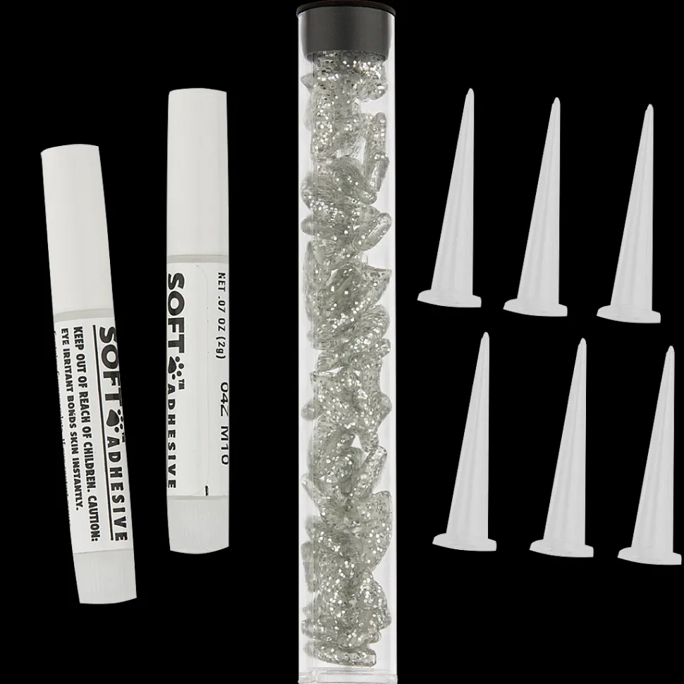 Silver Sparkle Feline Large Nail Caps by Soft Claws