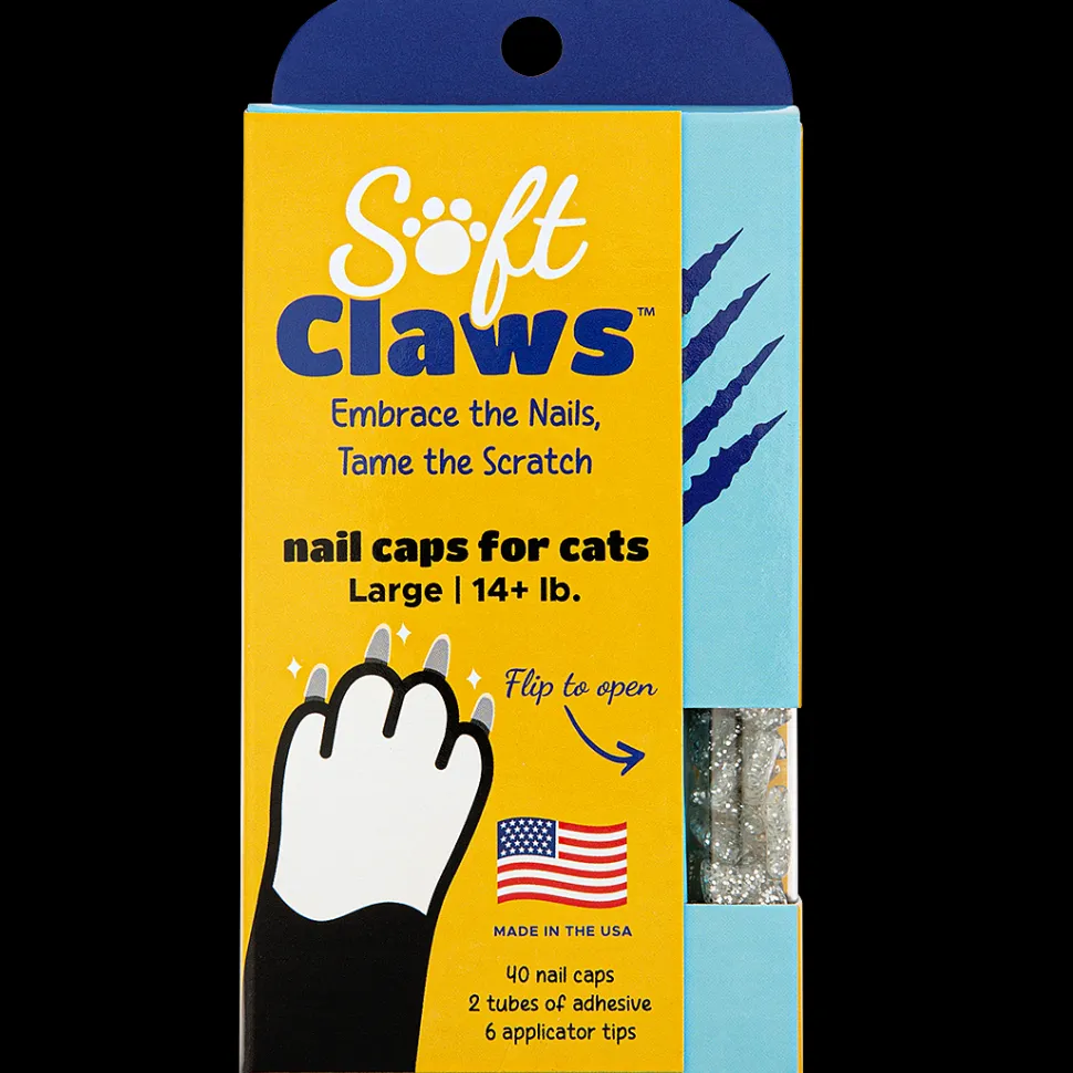 Silver Sparkle Feline Large Nail Caps by Soft Claws