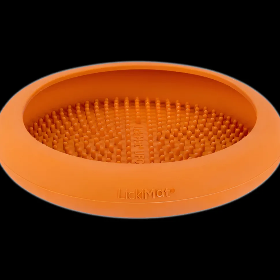 UFO Slow Feeder Dog Bowl Orange by LickiMat