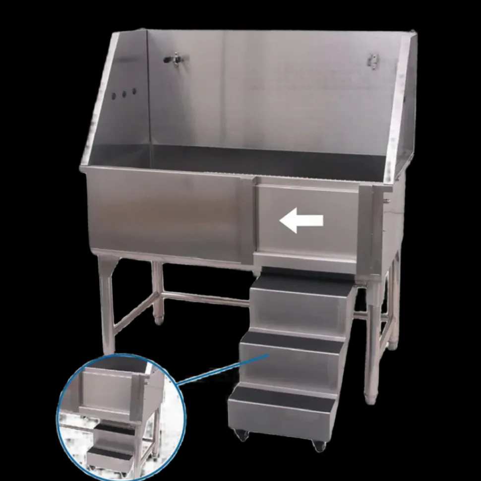 Walk-Through Bathing Tub with Steps by PetStore.Direct