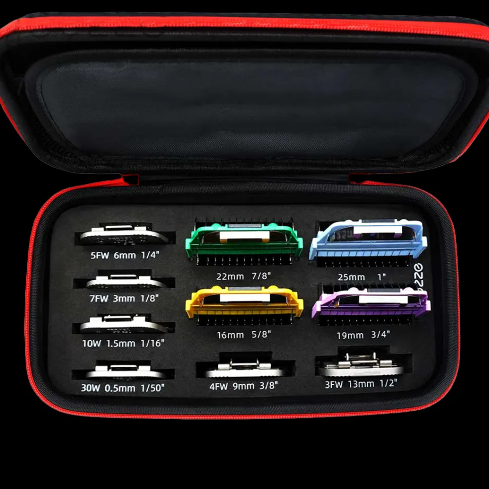 6 Wide Blades + 4 Wide Combs Bundle Plus Red Zipper Case by Joyzze