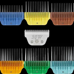 Wide Combs Colored Set of 6 (3/8″ through 1″) with 30W Blade by PetStore.Direct